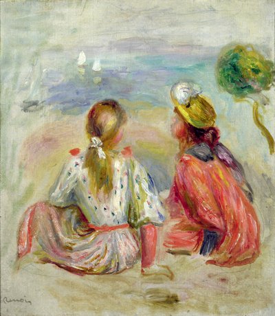 Giovani ragazze sulla spiaggia, c.1898 da Pierre Auguste Renoir